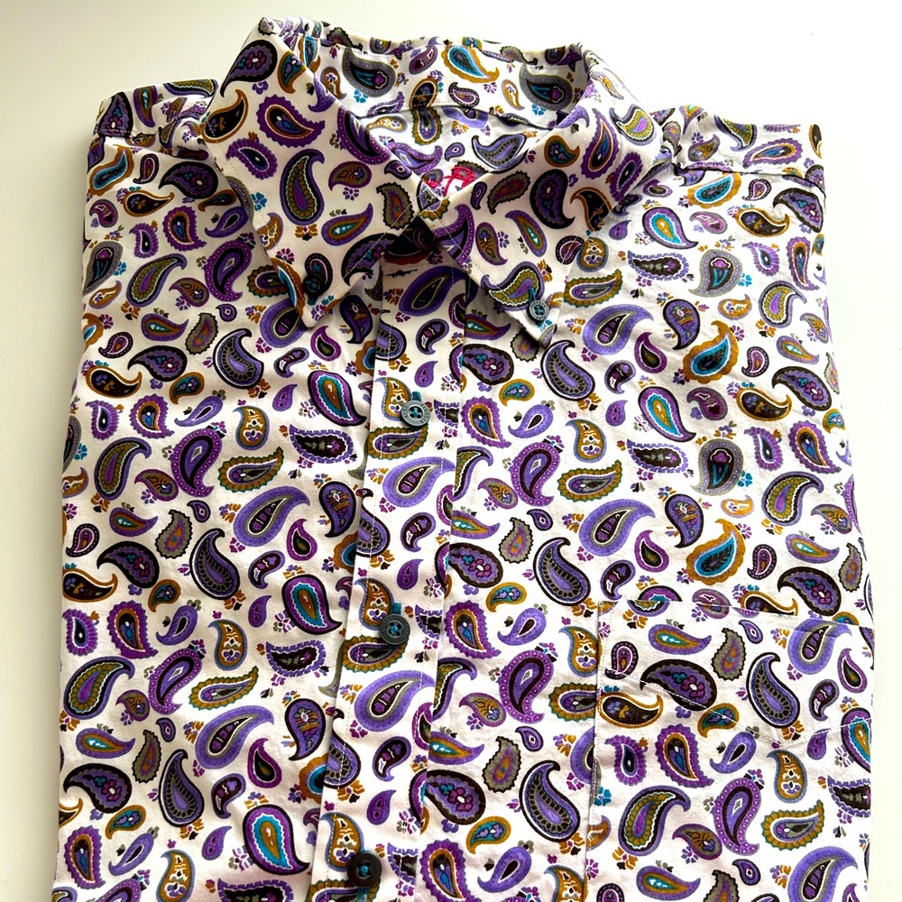 Alina Flusser Men’s Paisley Design Button Down Shirt